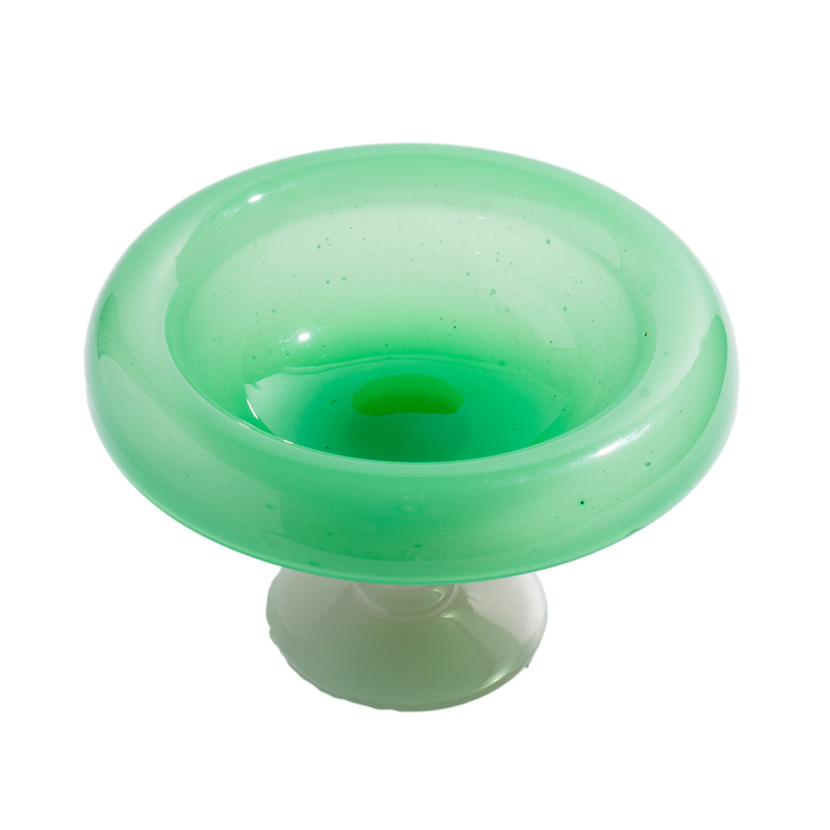 Steuben jade and alabaster glass compote, c. 1920