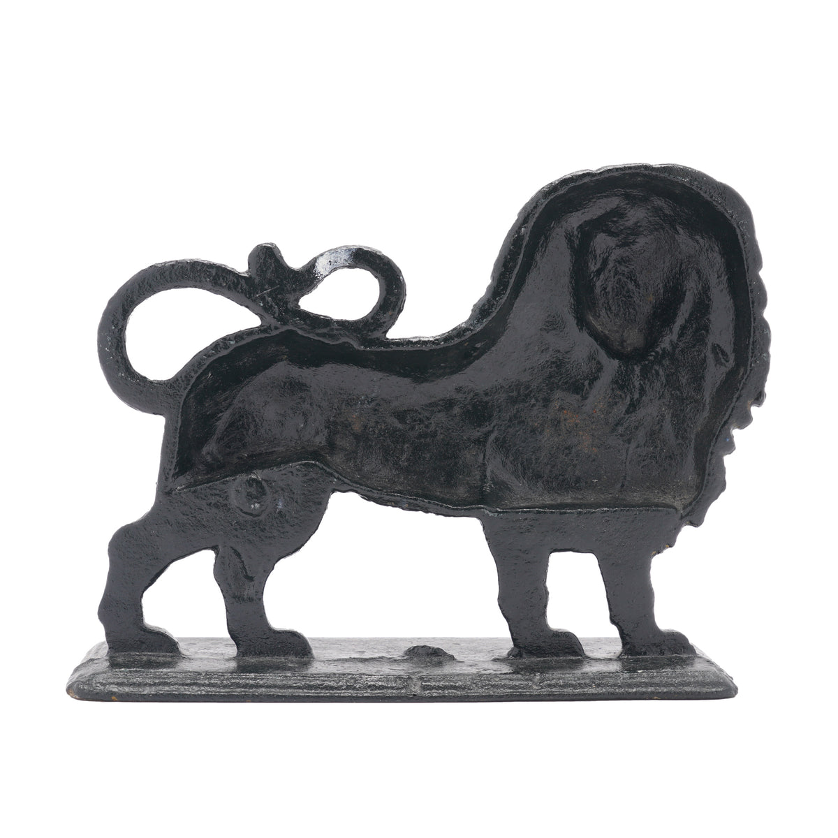 English Victorian cast iron lion doorstop, 1850-1900