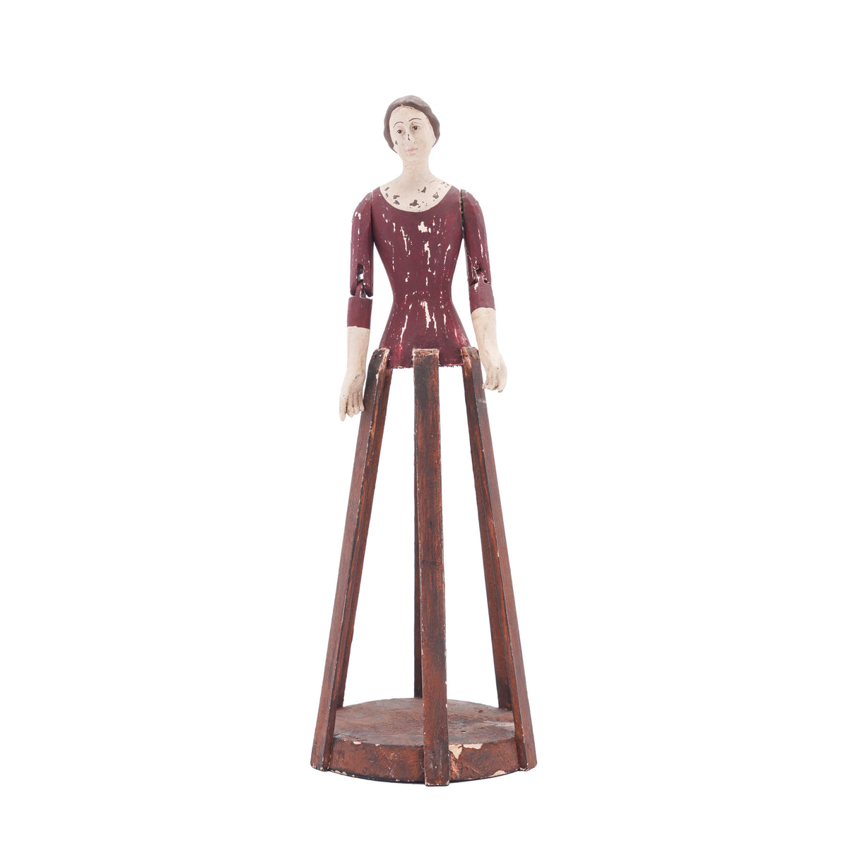 French folk art / Santos cage doll with articulated arms, c. 1800-25