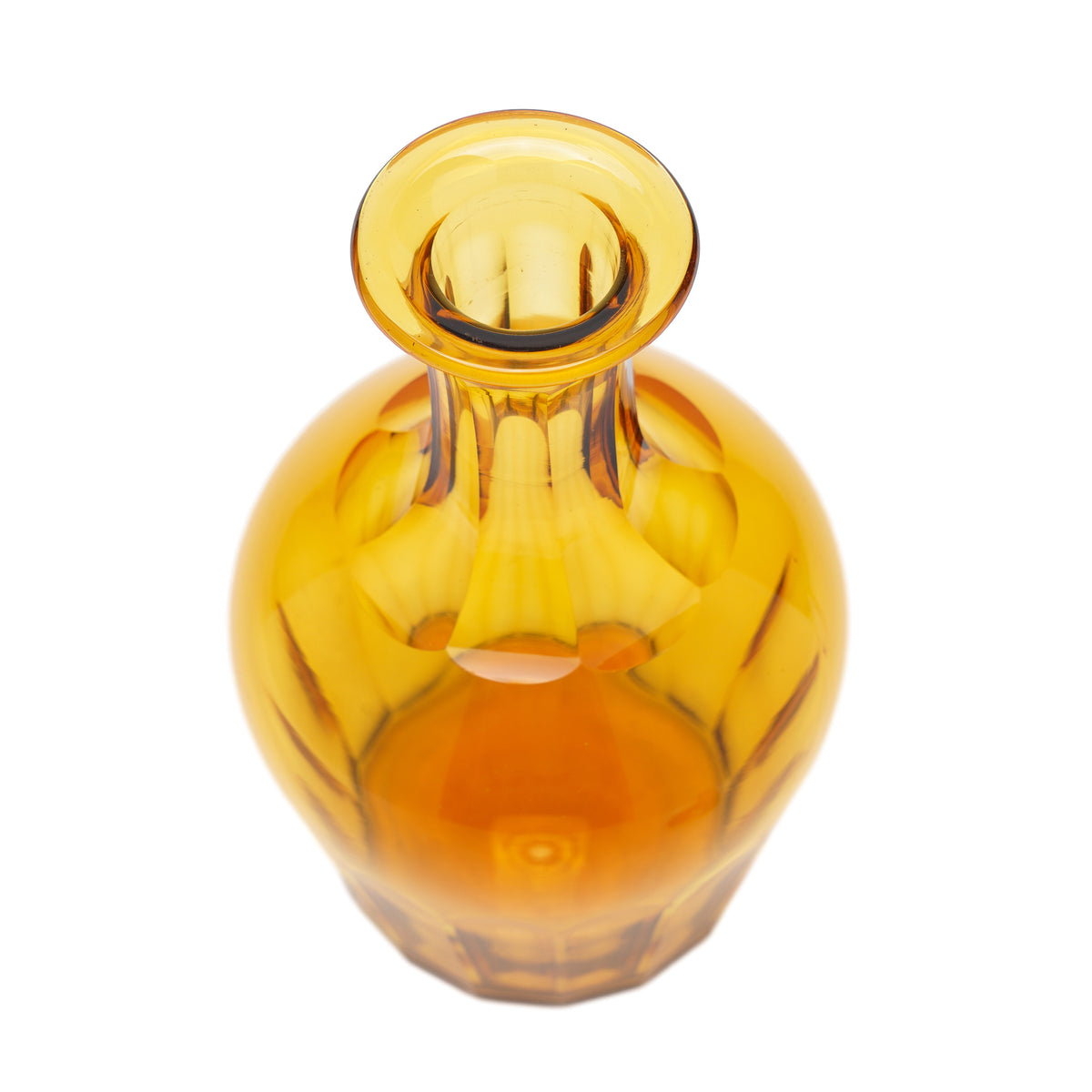Set of amber glass stemware with decanter, 1830's