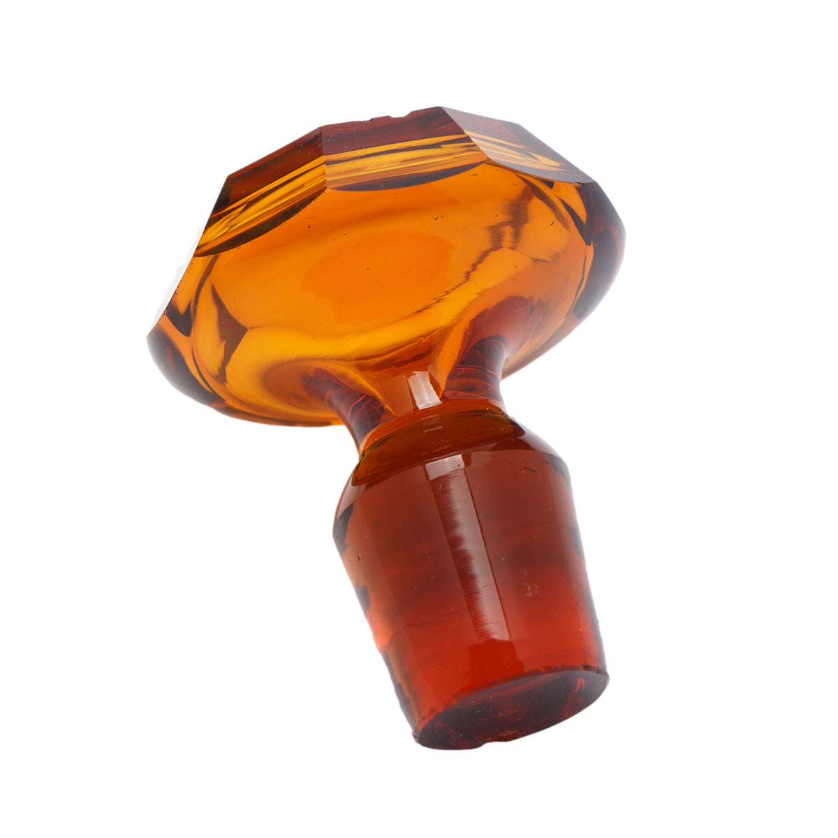 Set of amber glass stemware with decanter, 1830's