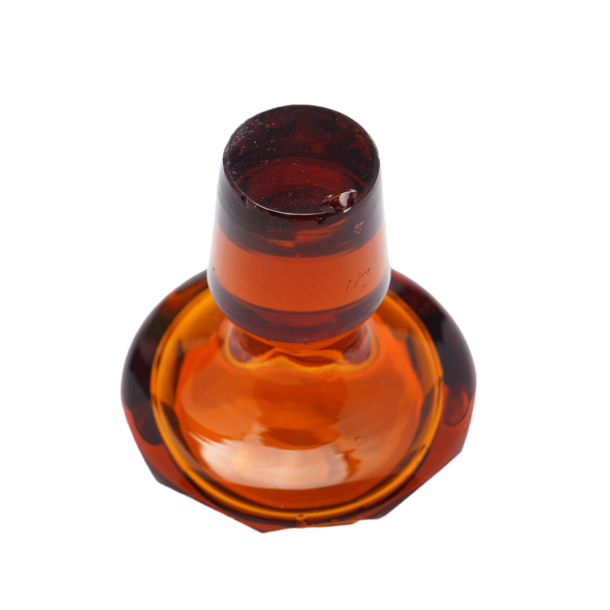 Set of amber glass stemware with decanter, 1830's