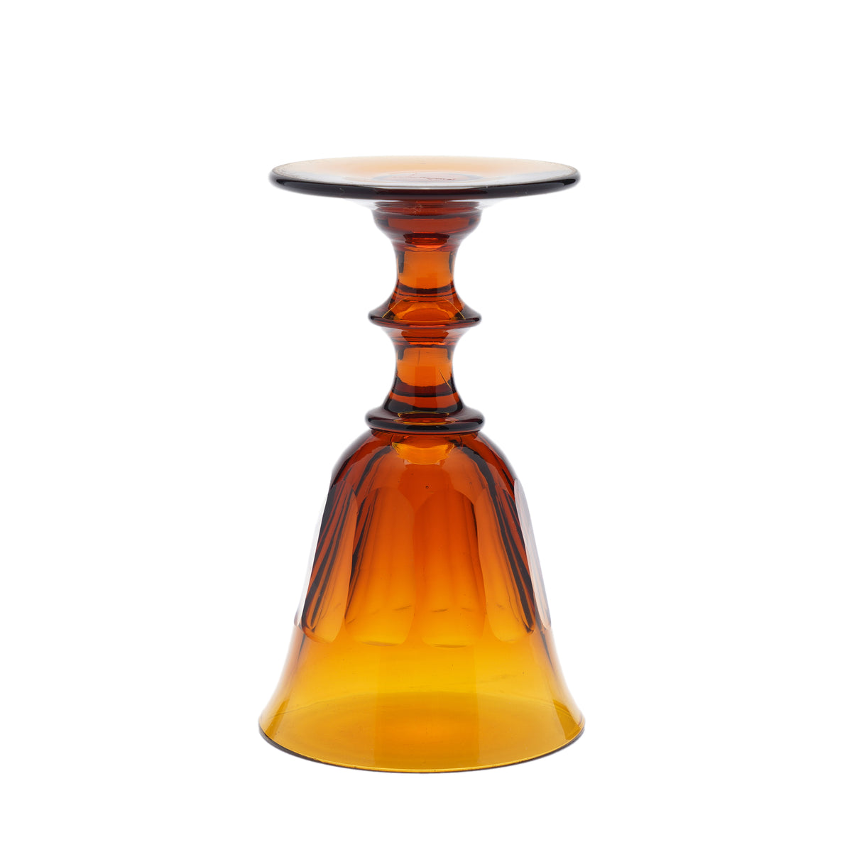 Set of amber glass stemware with decanter, 1830's
