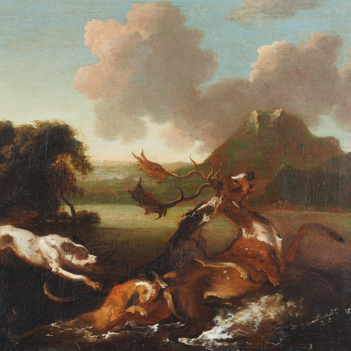 Scene of a stag hunt, 1660-80