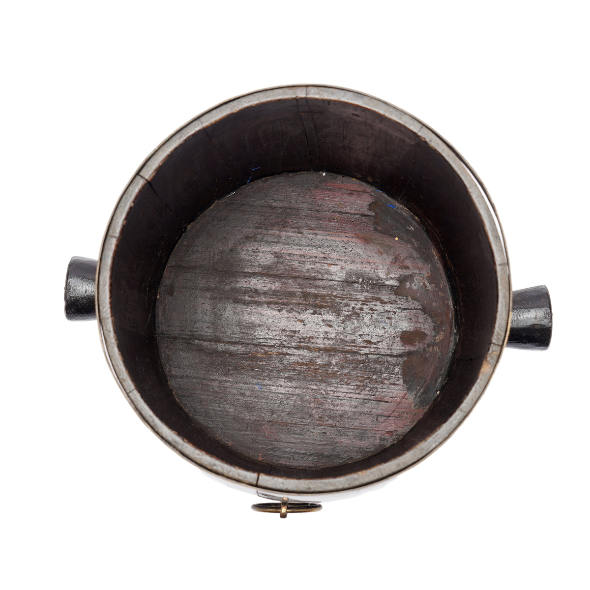 Chinese Barrel Form Brass Bound Grain Measure With Calligraphy, 1915