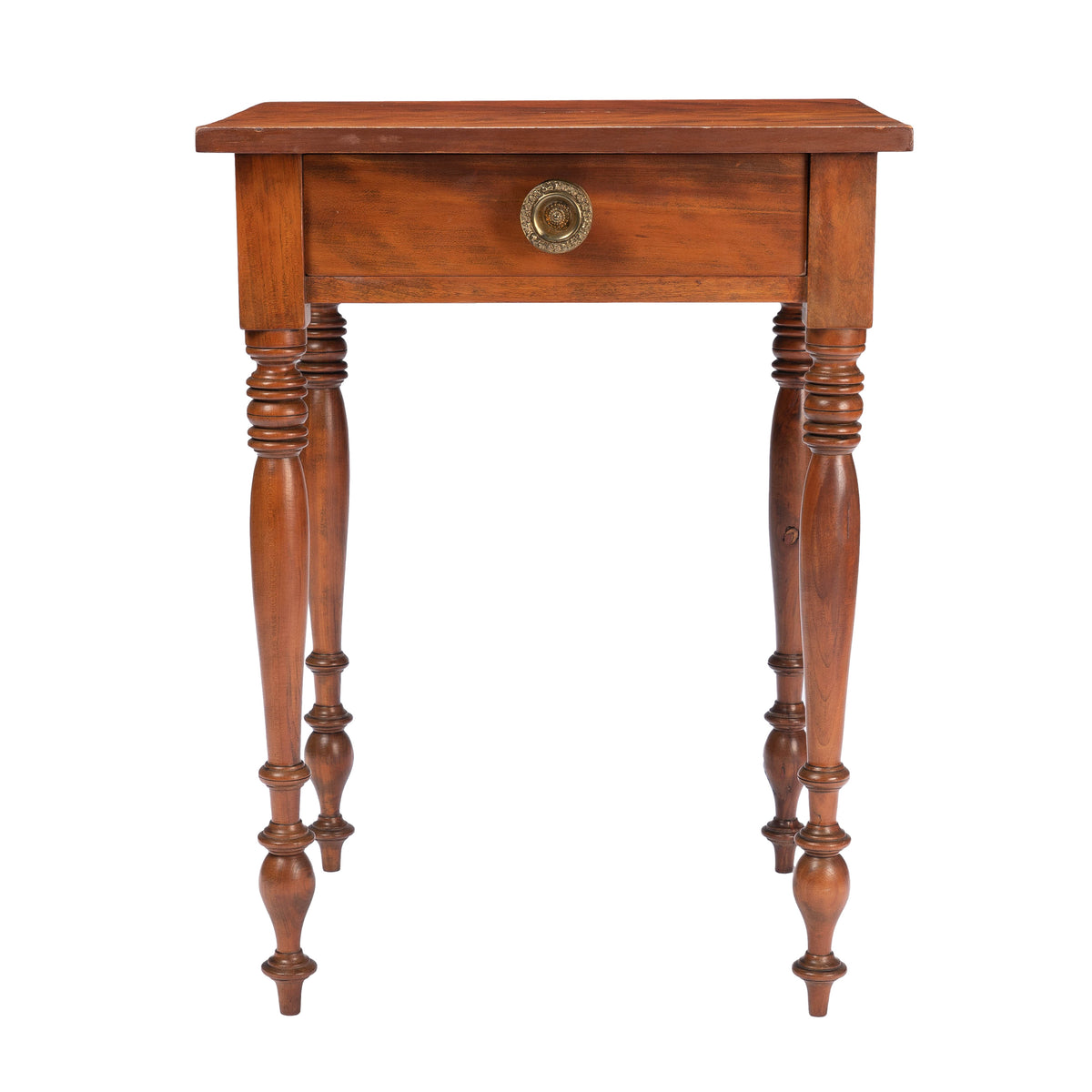Upper Connecticut Valley Sheraton curly birch one-drawer stand, c. 1820