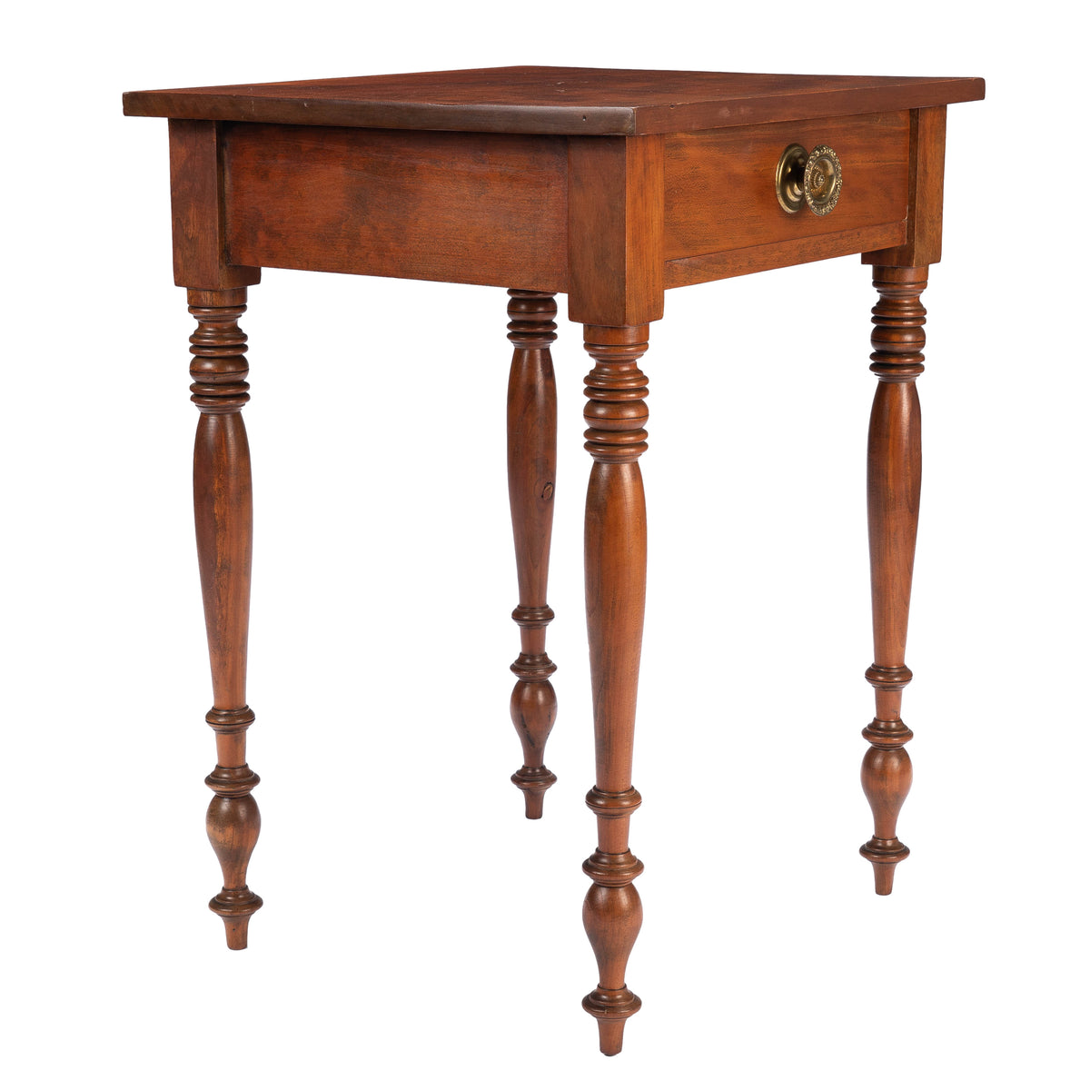 Upper Connecticut Valley Sheraton curly birch one-drawer stand, c. 1820