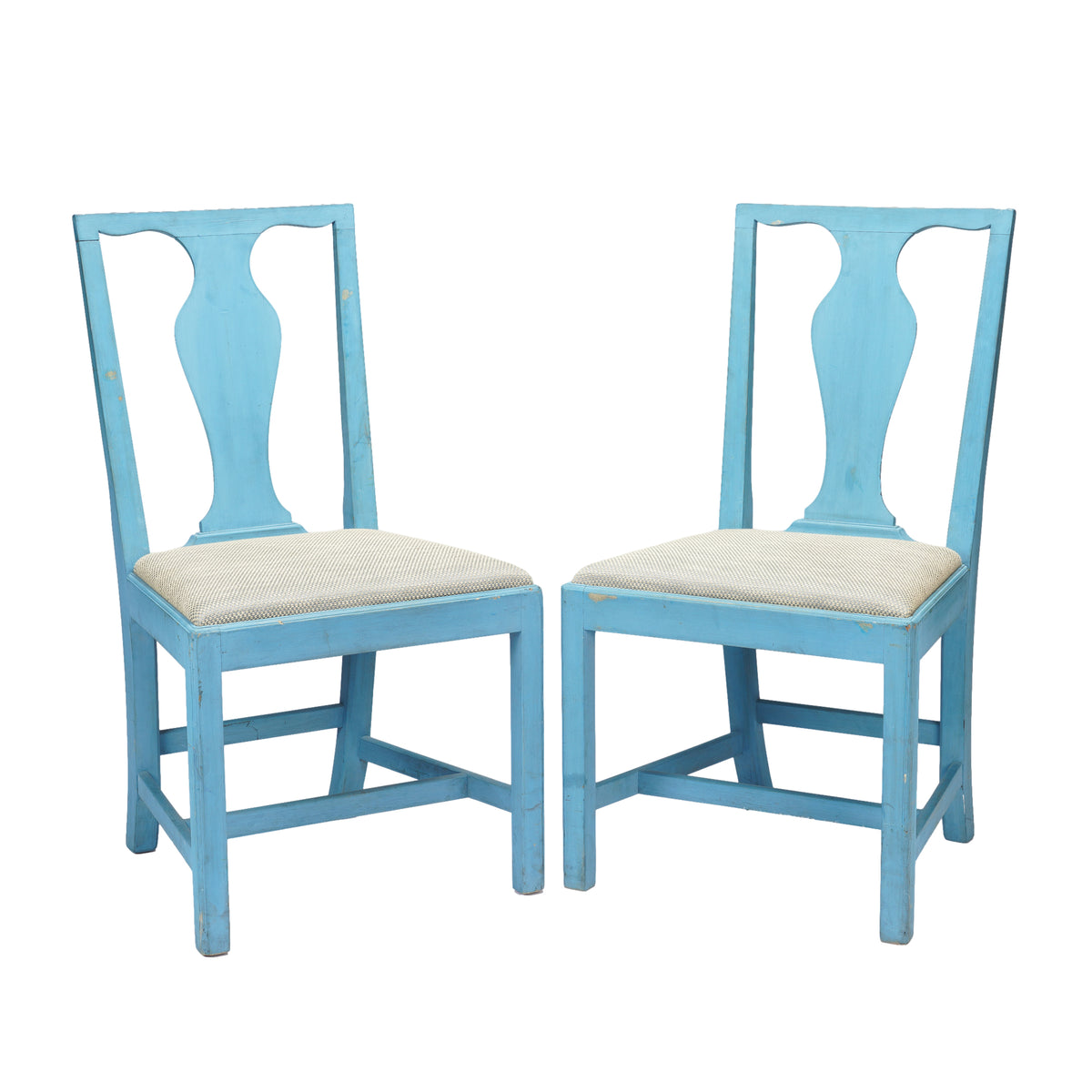 Pair of painted Academic Revival slip seat side chairs, 1940