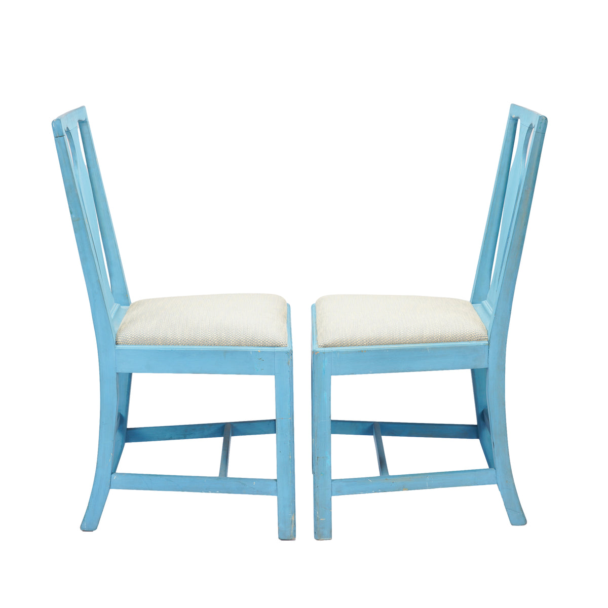 Pair of painted Academic Revival slip seat side chairs, 1940