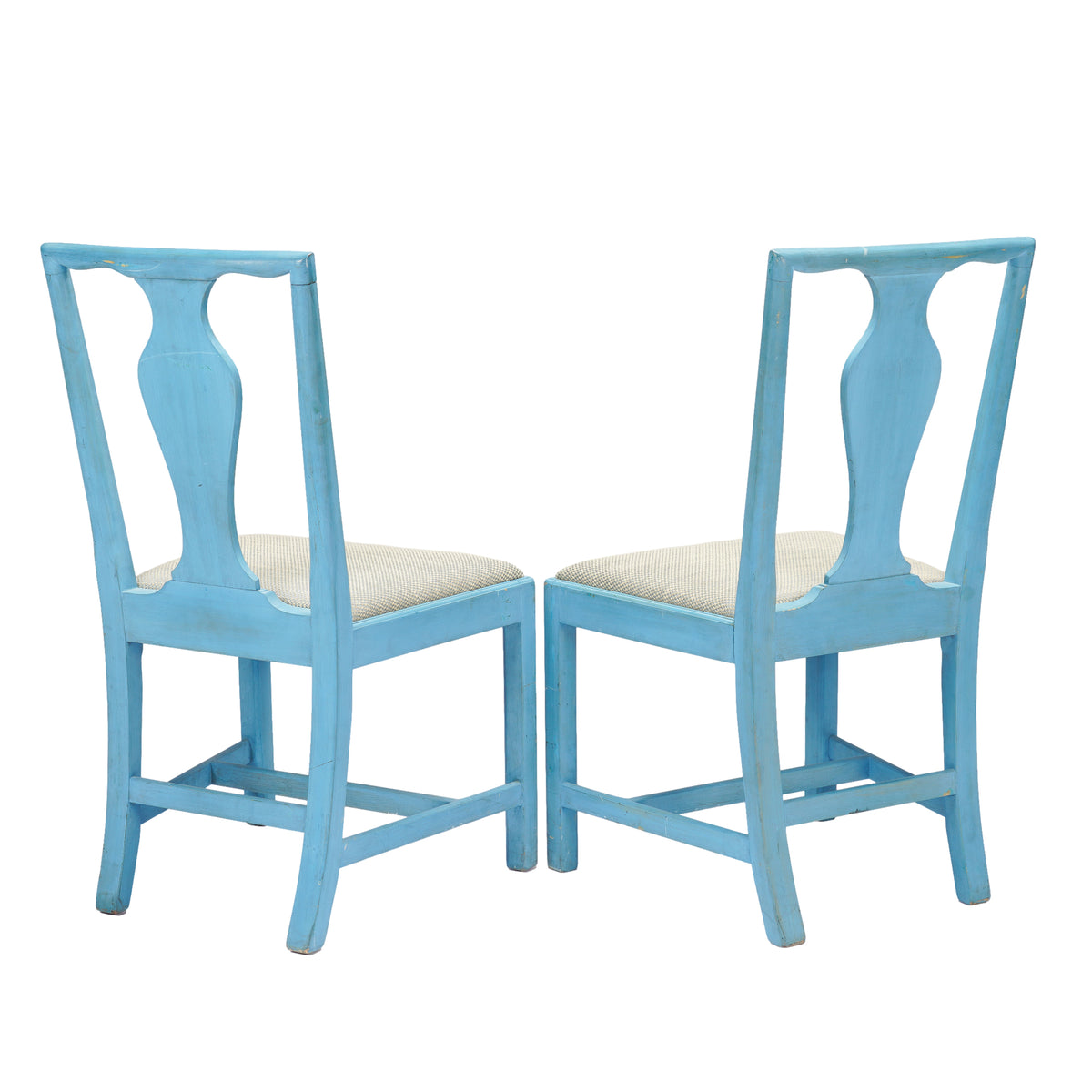 Pair of painted Academic Revival slip seat side chairs, 1940