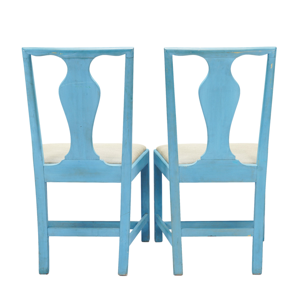 Pair of painted Academic Revival slip seat side chairs, 1940