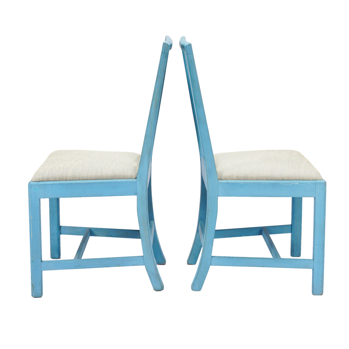 Pair of painted Academic Revival slip seat side chairs, 1940