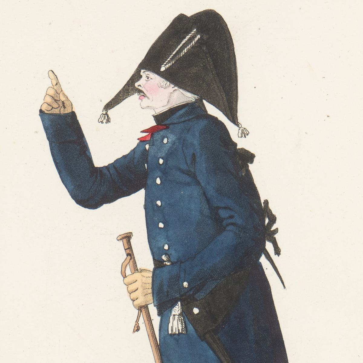 Pair of French hand-colored copperplate theatrical engravings, c. 1800