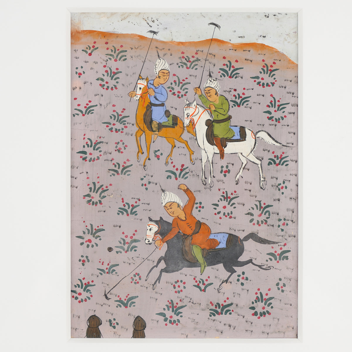 Pair of Persian gouache paintings, 1800's
