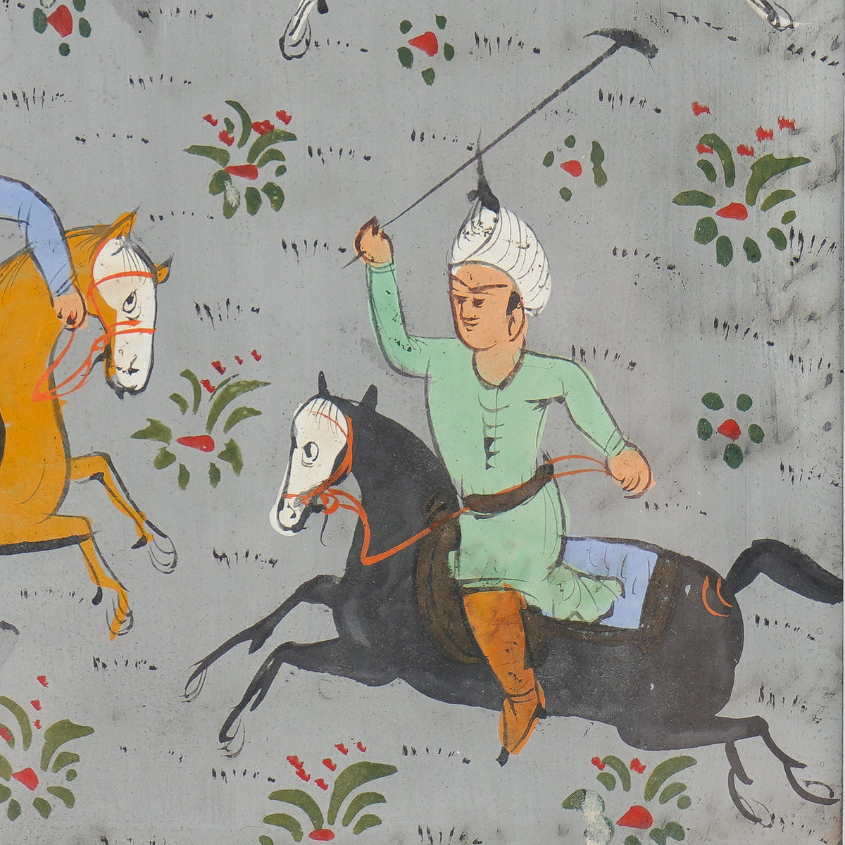 Pair of Persian gouache paintings, 1800's