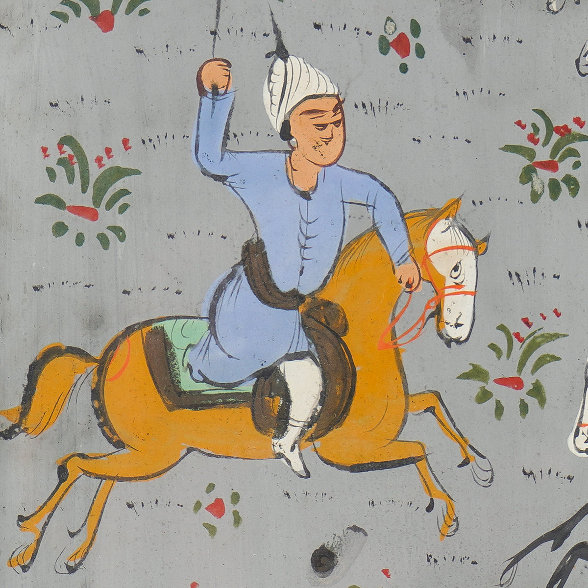 Pair of Persian gouache paintings, 1800's