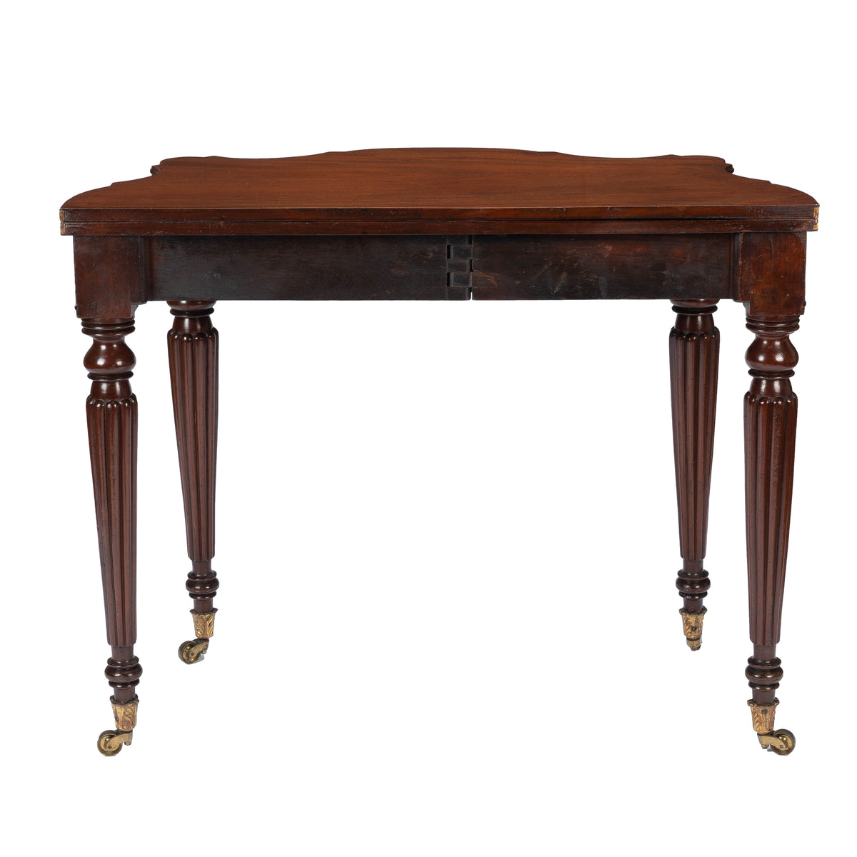 Federal flip top mahogany game table attributed to Samuel Field McIntire, 1810-15