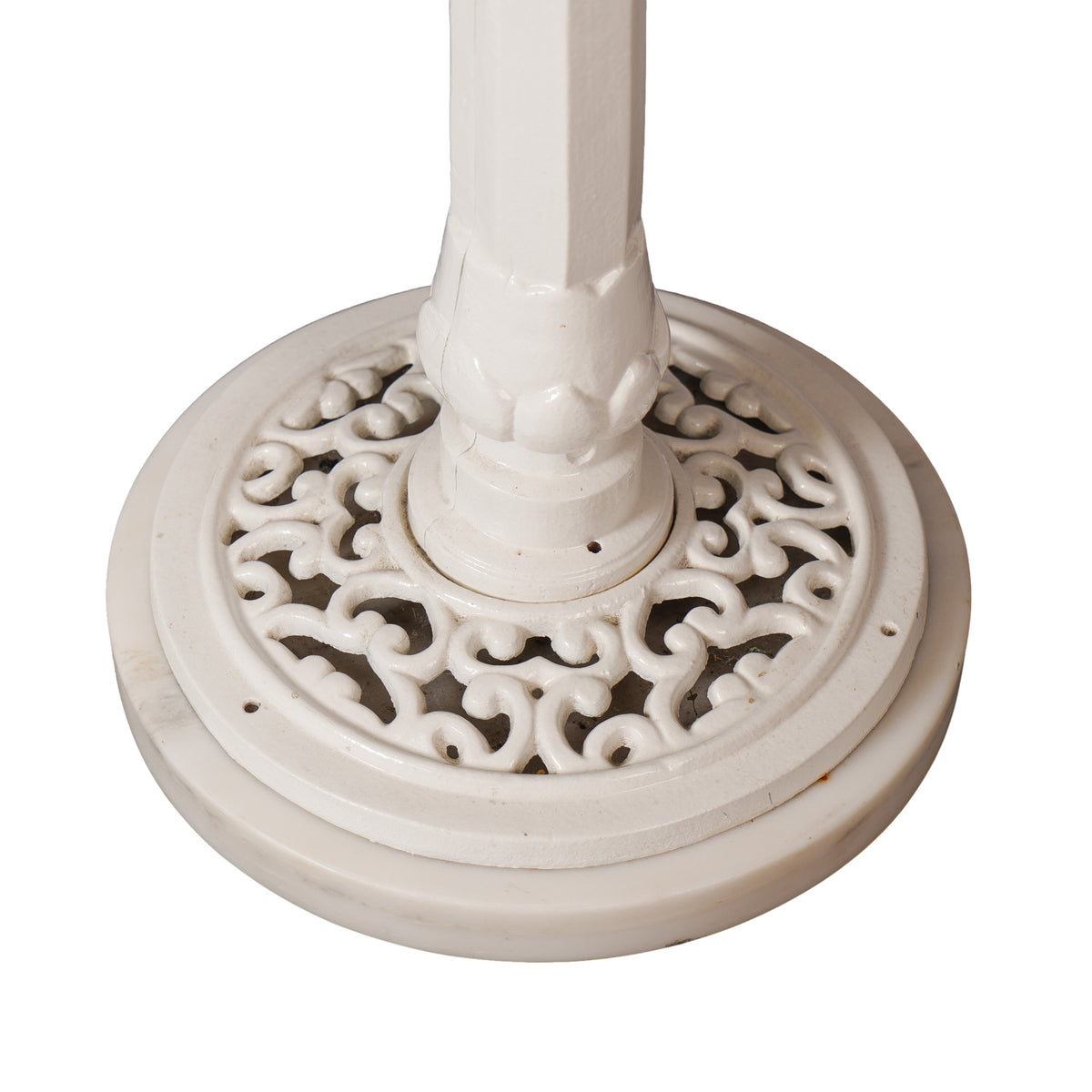 Agra Anglo Raj pietra dura marble and cast iron pedestal table, early 1900s