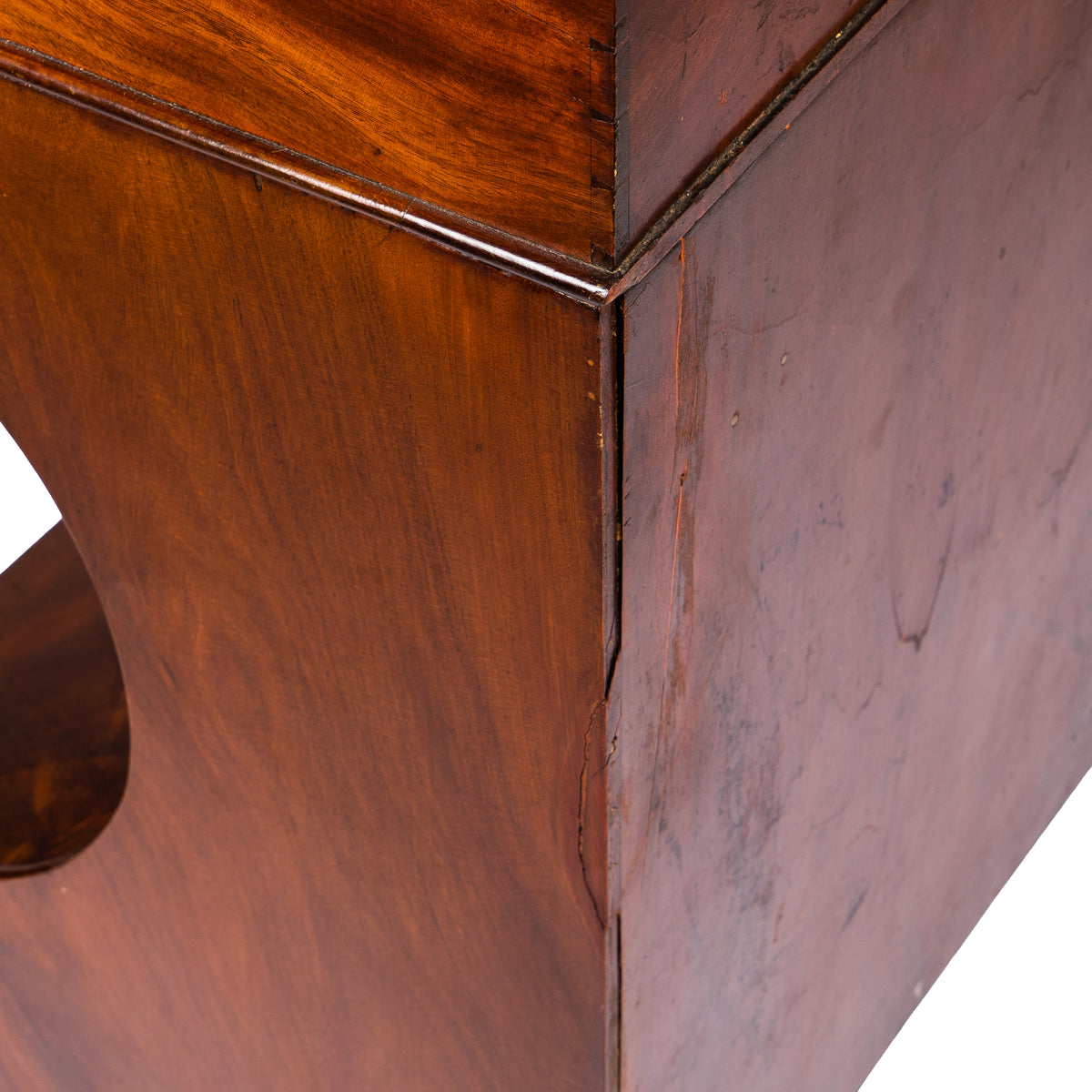 American mahogany demilune dressing stand on brass castors, 1830s