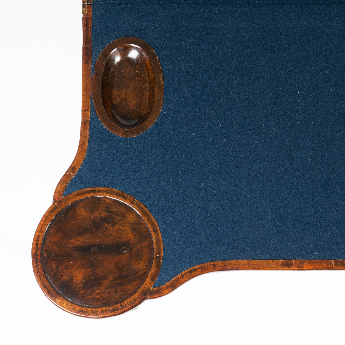 English Queen Anne walnut flip top concertina game table, 1720