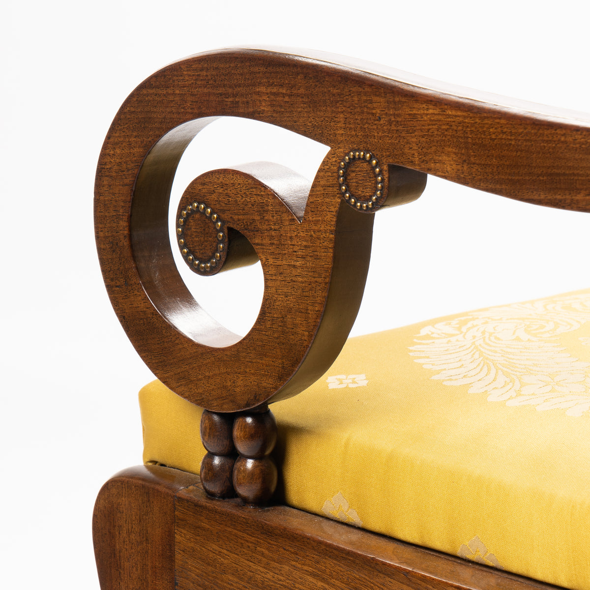 English Regency mahogany ram's horn armchair, 1820