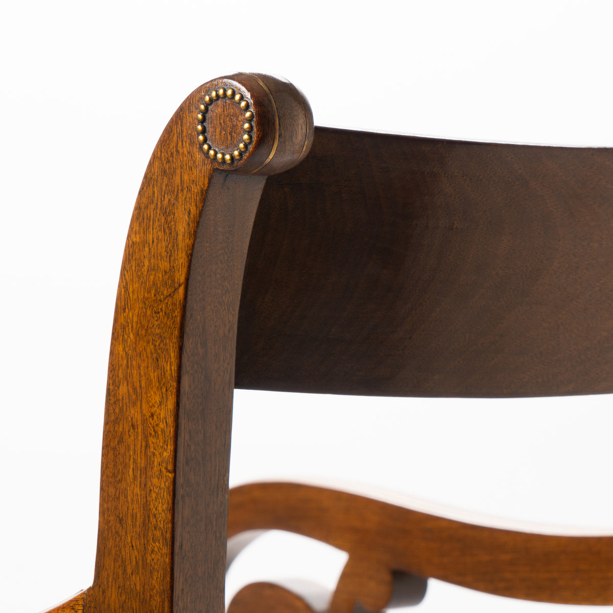 English Regency mahogany ram's horn armchair, 1820