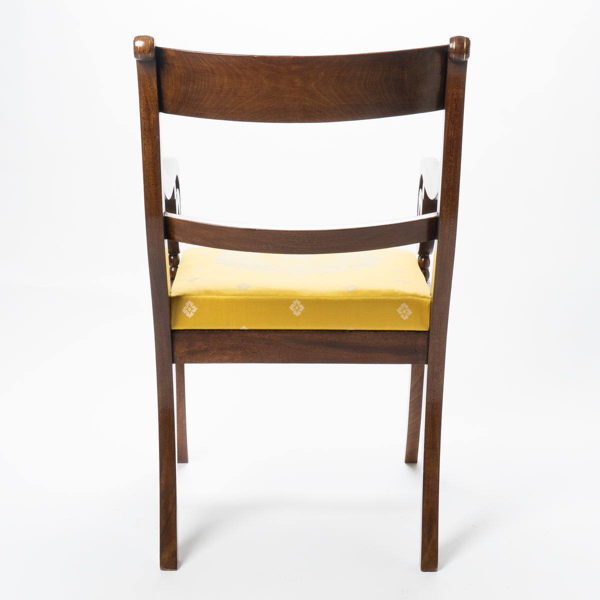 English Regency mahogany ram's horn armchair, 1820