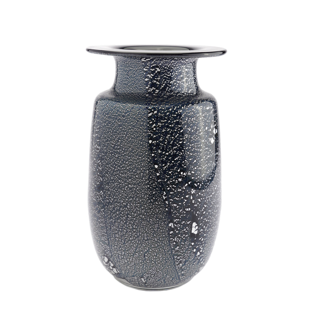 Silver leaf infused blown case glass vase, 1970