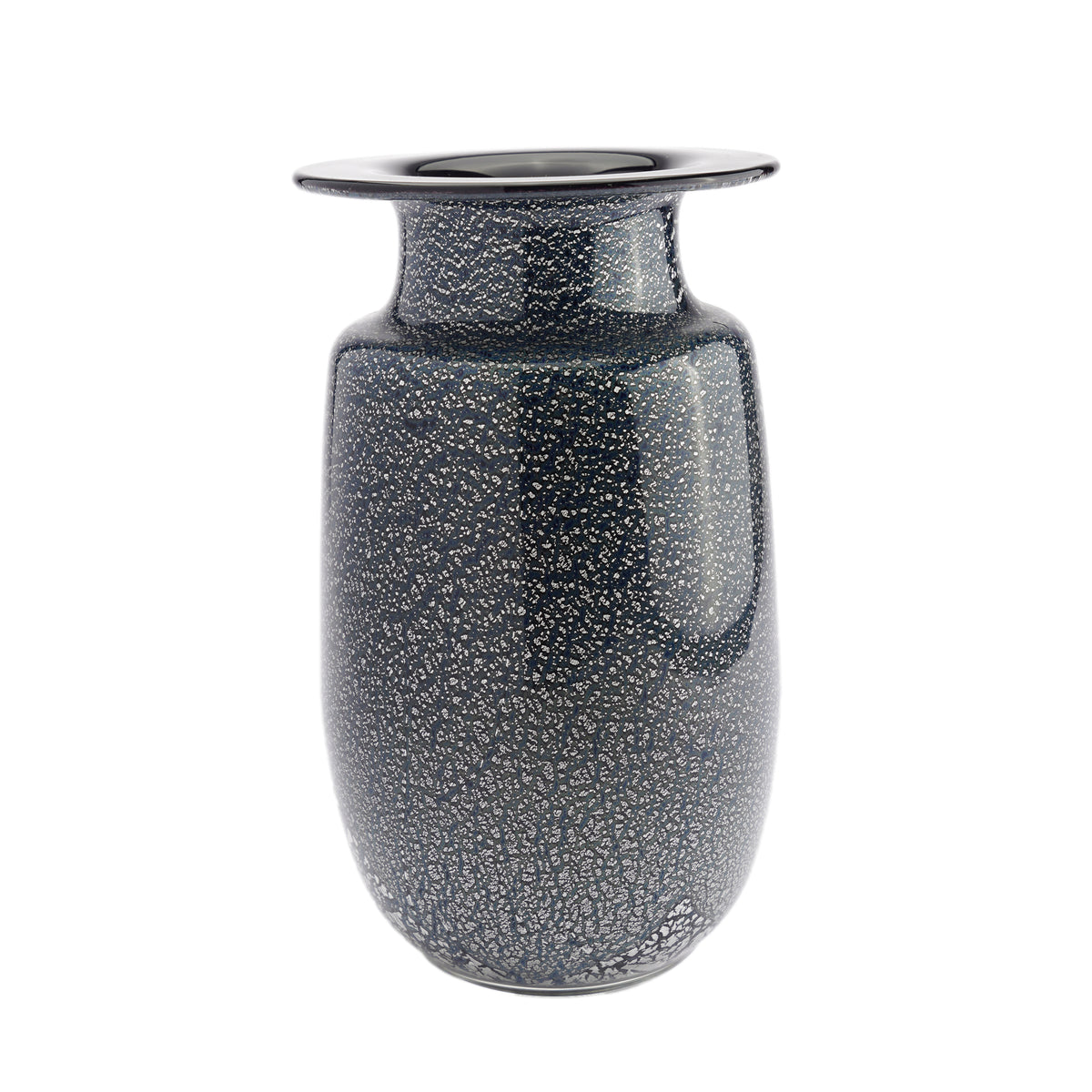 Silver leaf infused blown case glass vase, 1970