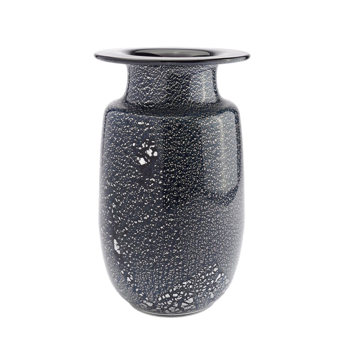 Silver leaf infused blown case glass vase, 1970