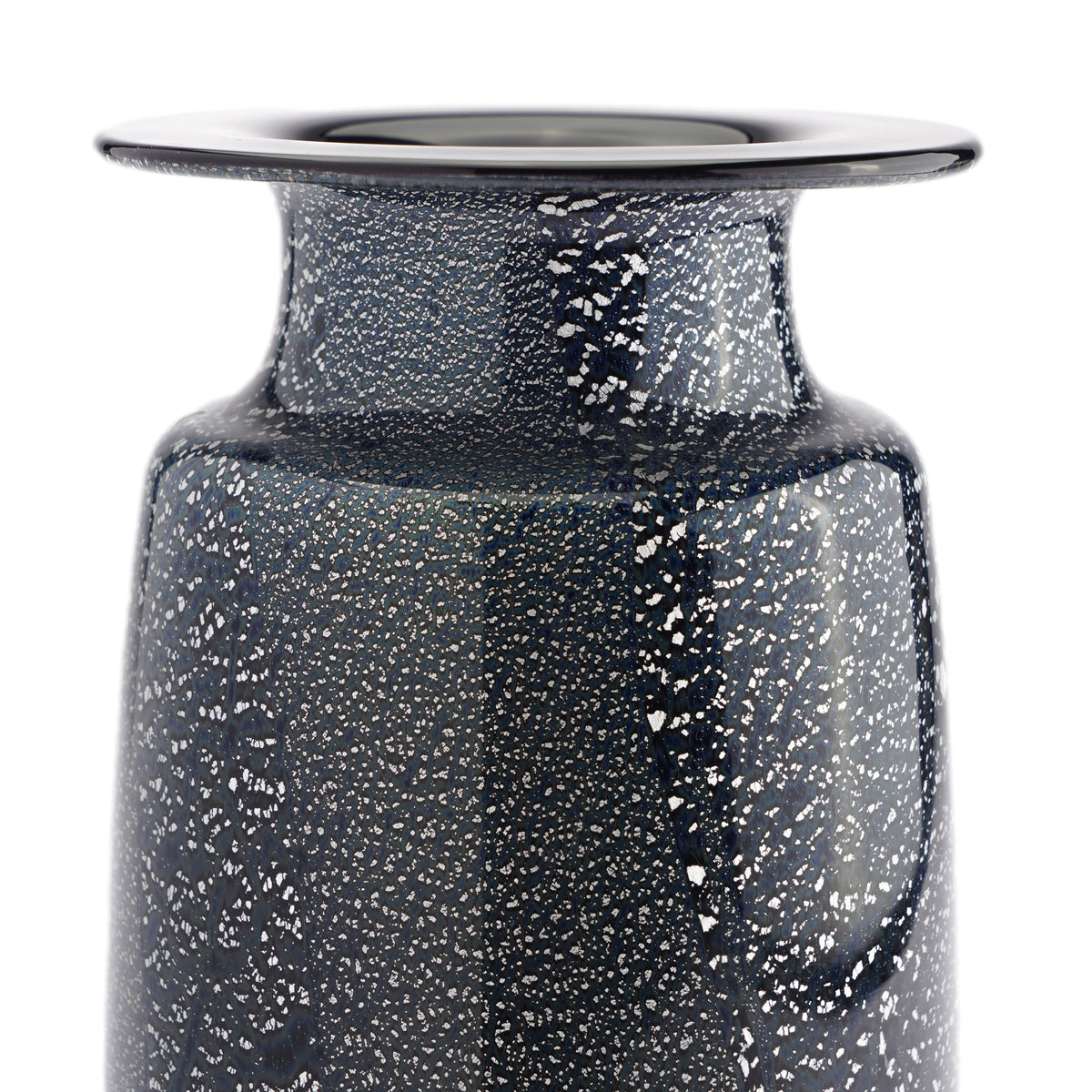 Silver leaf infused blown case glass vase, 1970