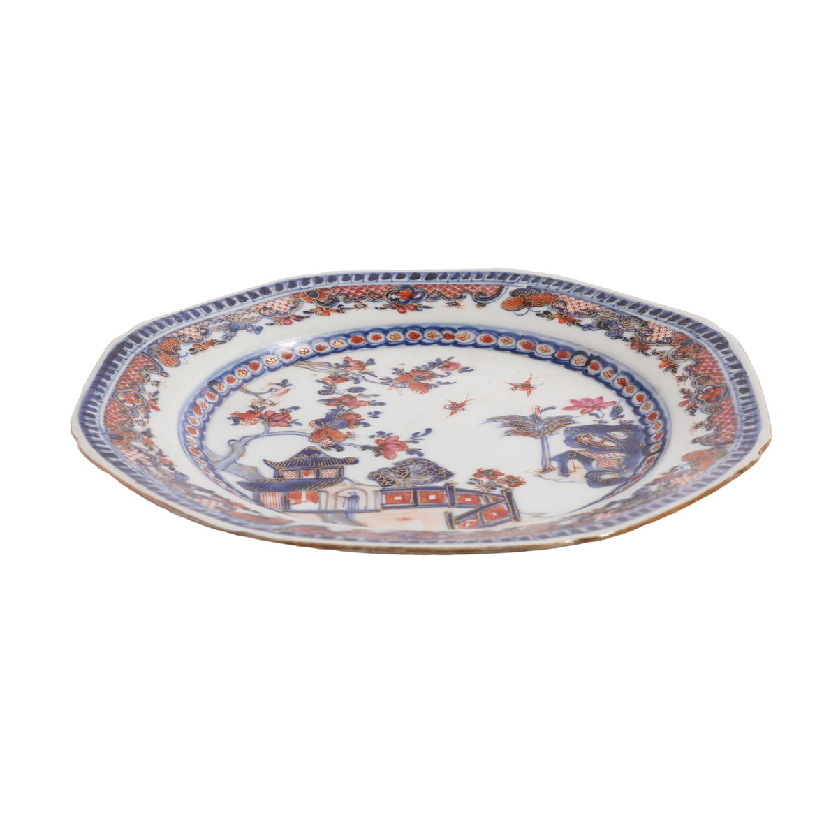 Chinese Imari-style porcelain octagonal plate, 1750-70