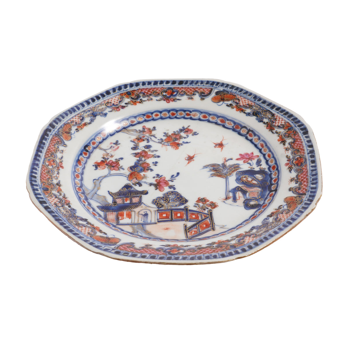 Chinese Imari-style porcelain octagonal plate, 1750-70
