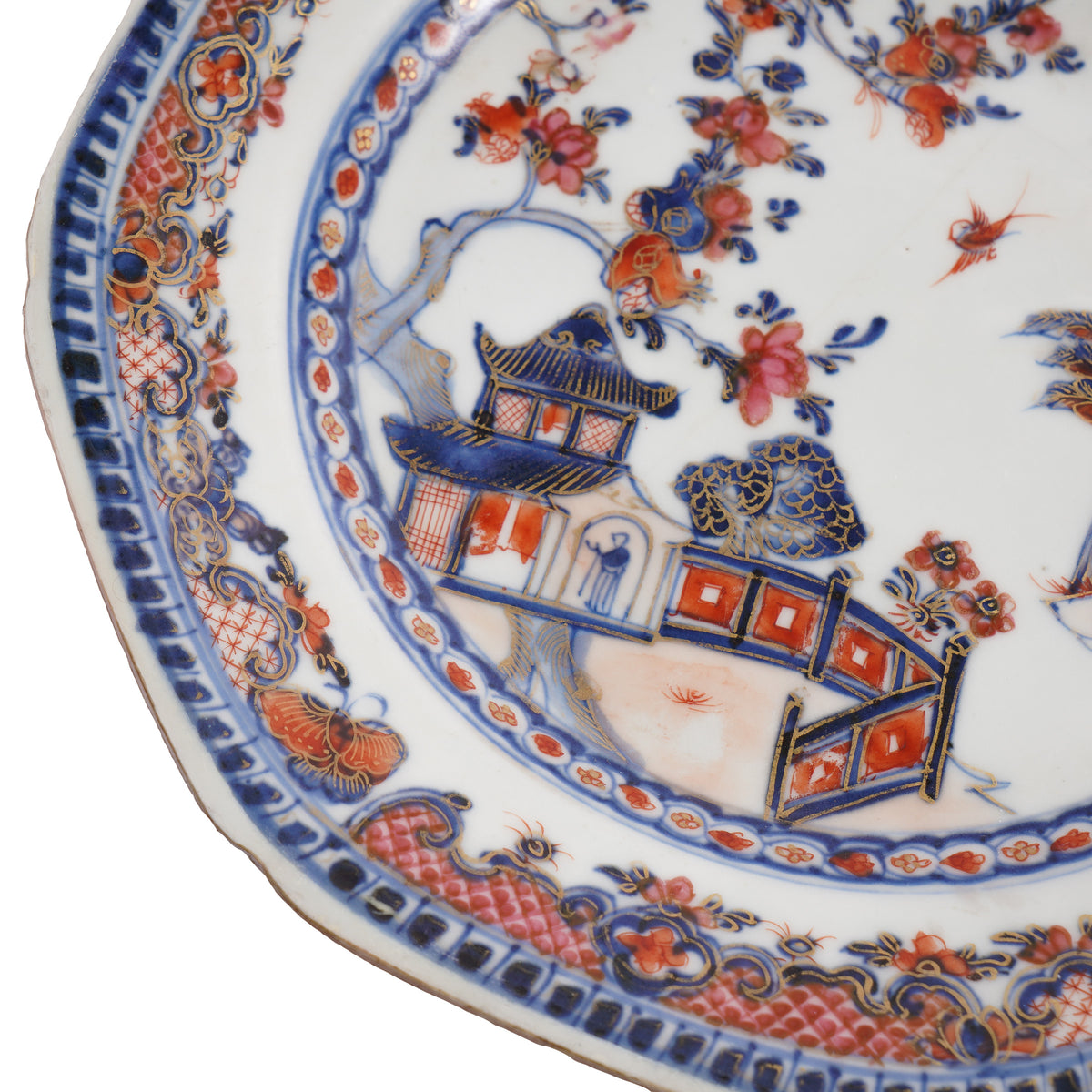 Chinese Imari-style porcelain octagonal plate, 1750-70