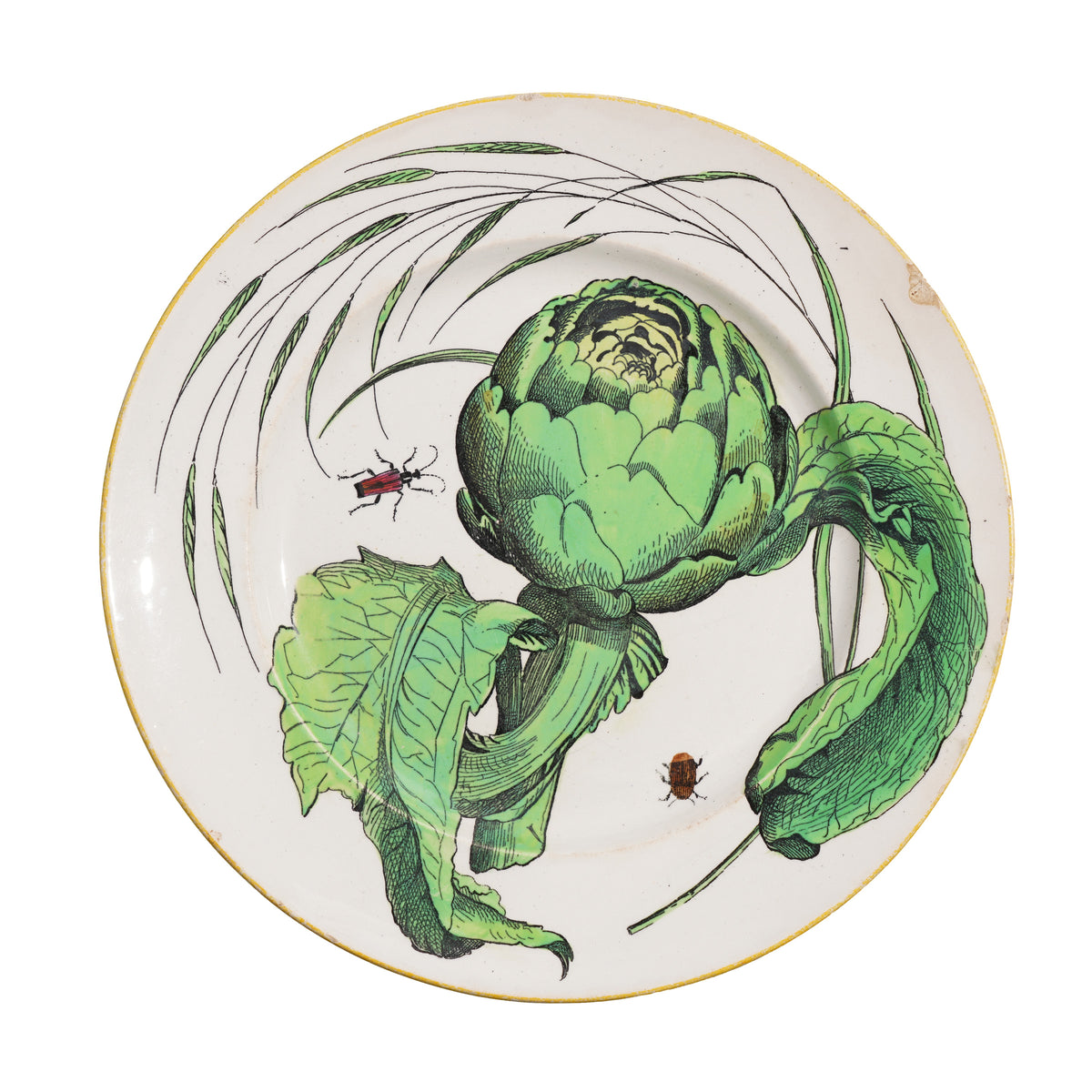 Pair of French faience vegetable plates, 1850s
