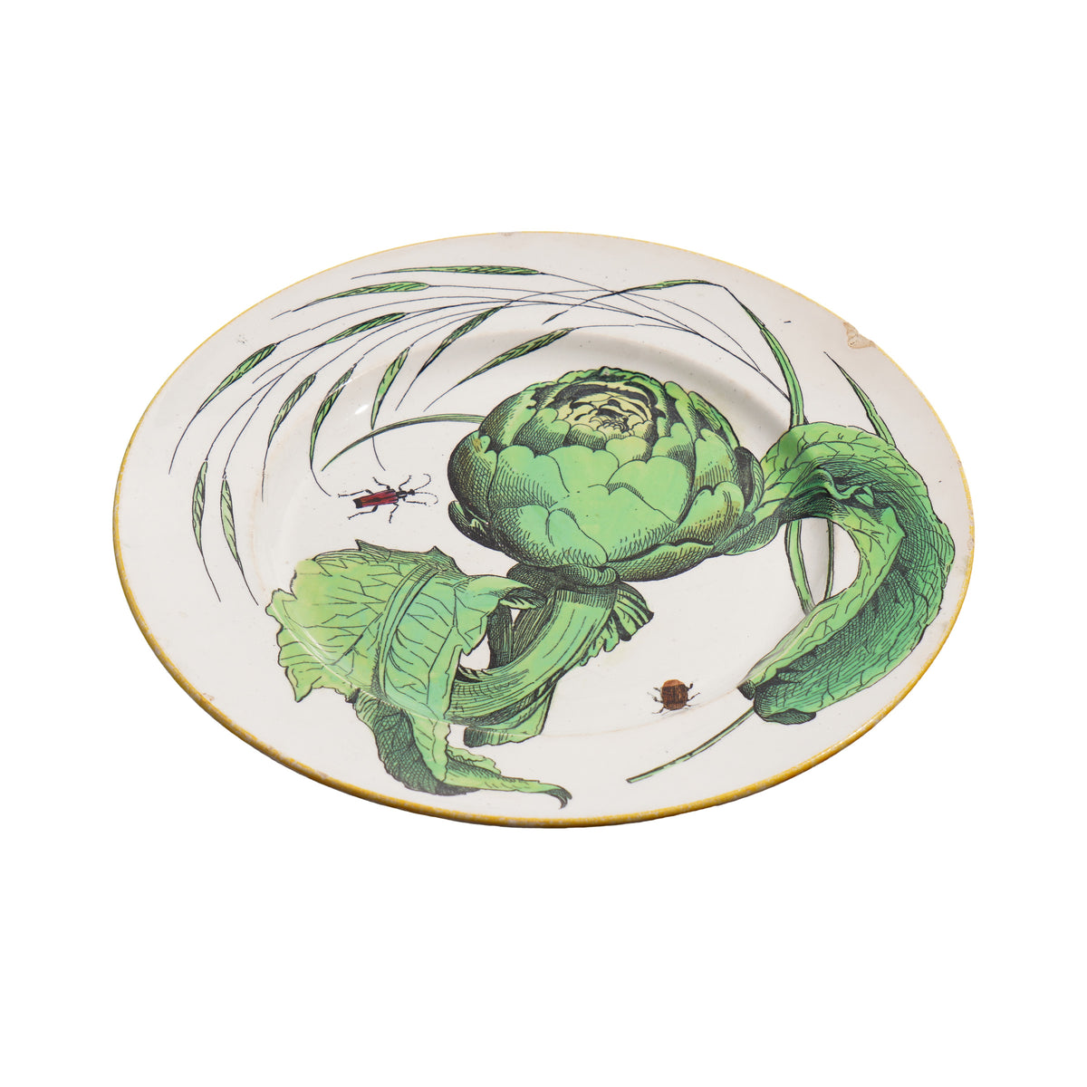 Pair of French faience vegetable plates, 1850s