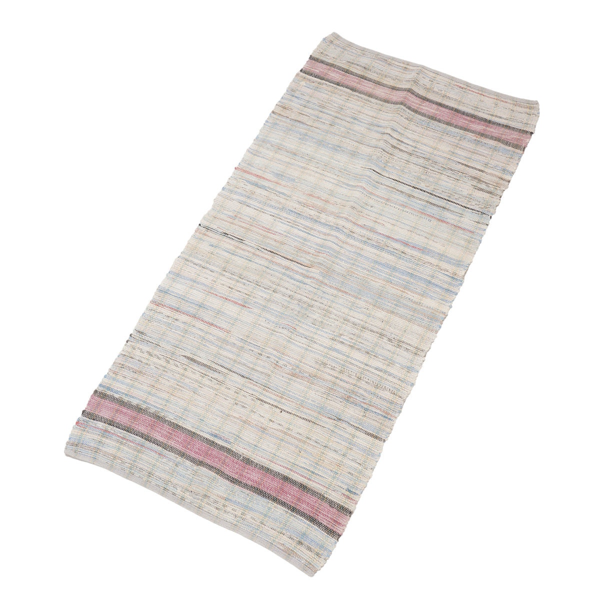 Vintage American Amish cotton rag rug runner, 1880-1910