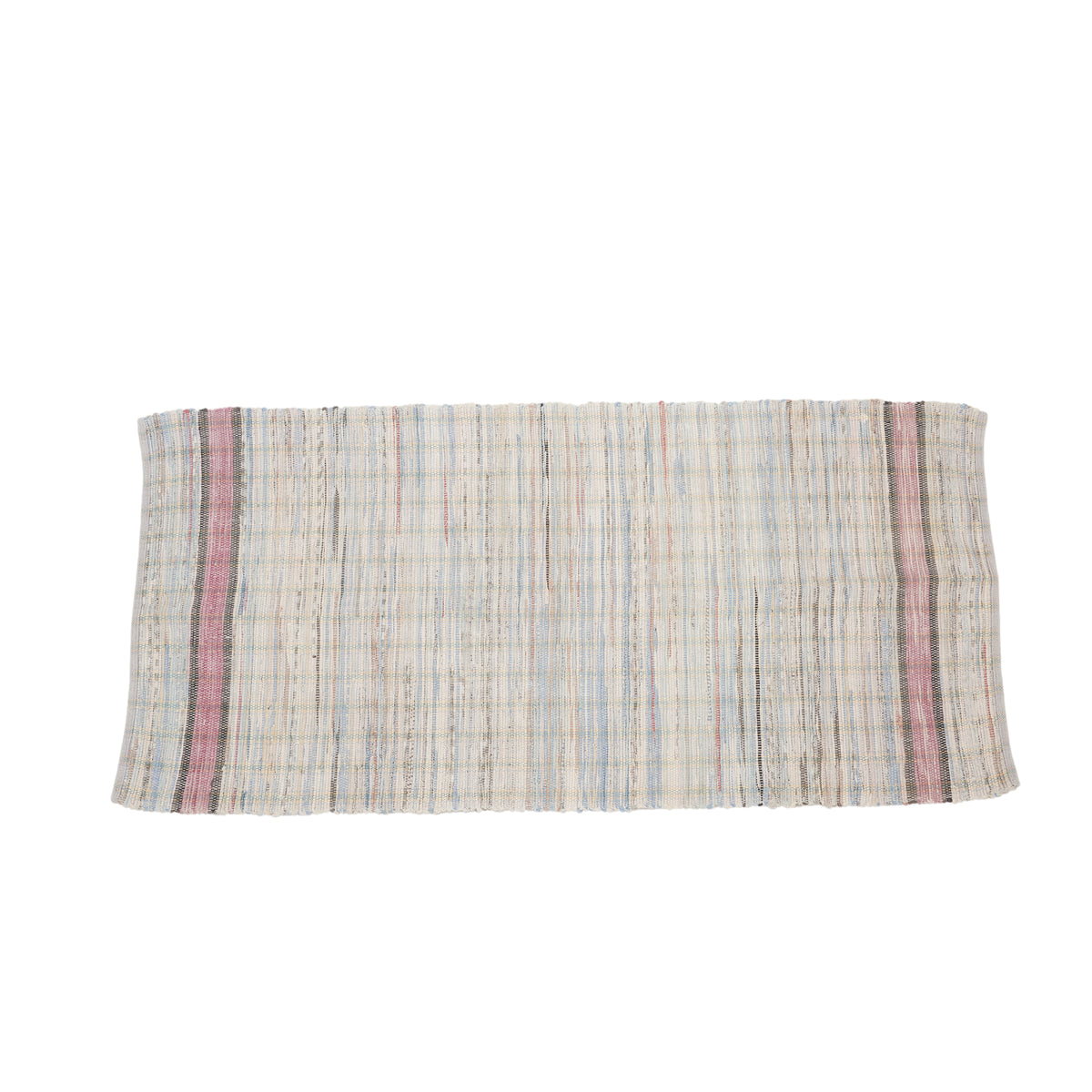 Vintage American Amish cotton rag rug runner, 1880-1910