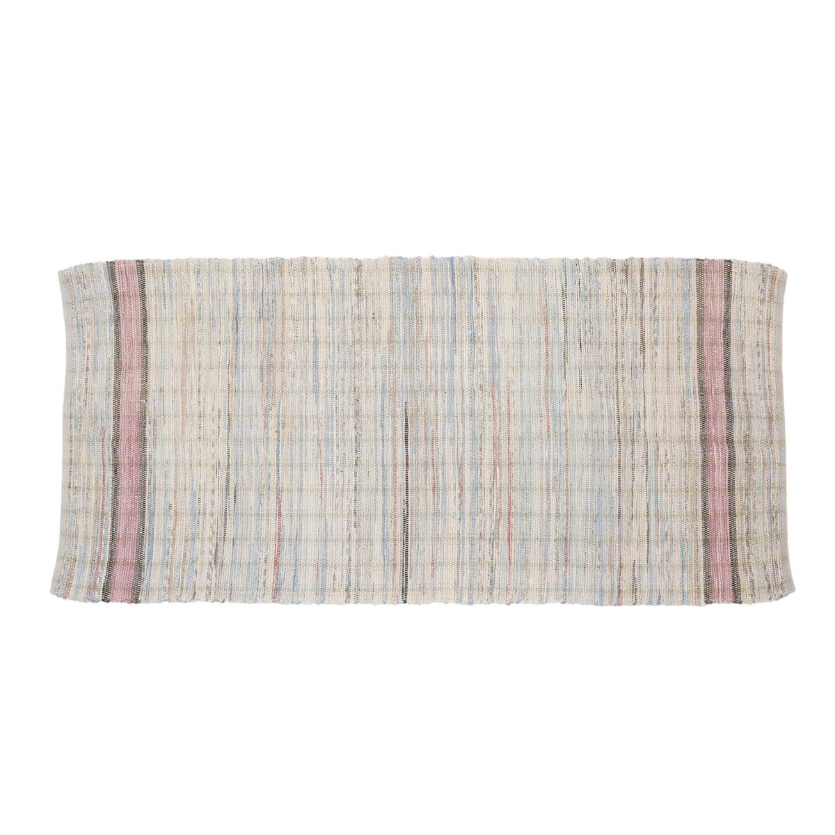 Vintage American Amish cotton rag rug runner, 1880-1910