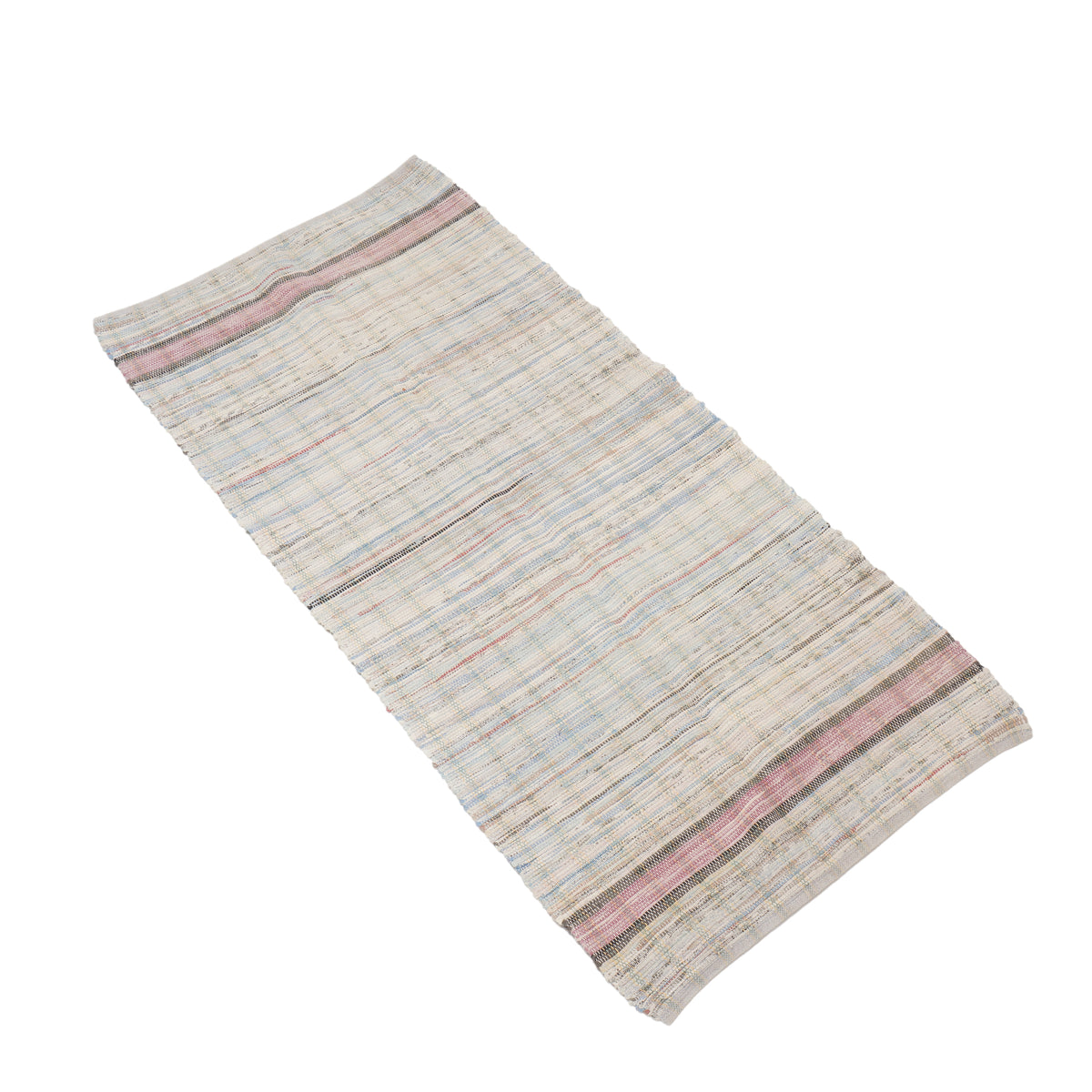 Vintage American Amish cotton rag rug runner, 1880-1910