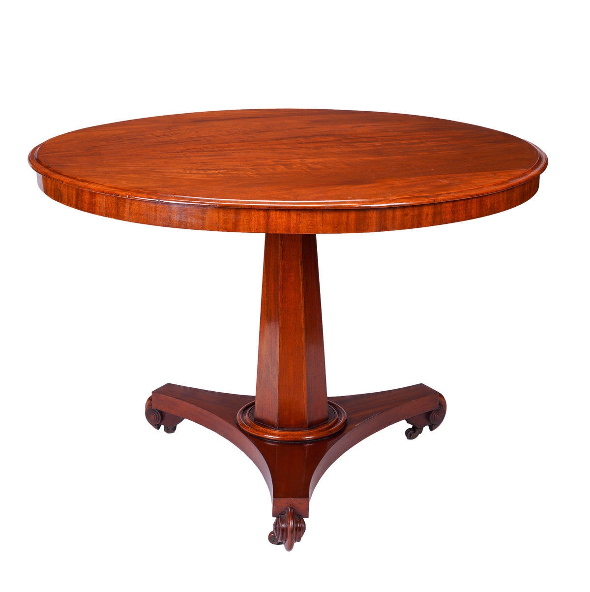 English William IV mahogany circular tilt-top pedestal table, c. 1830