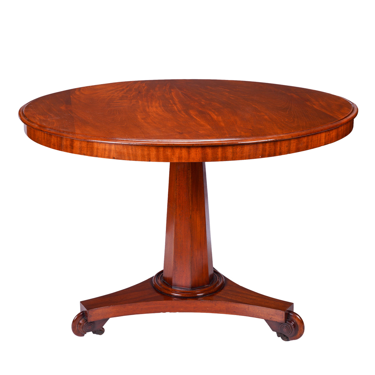 English William IV mahogany circular tilt-top pedestal table, c. 1830