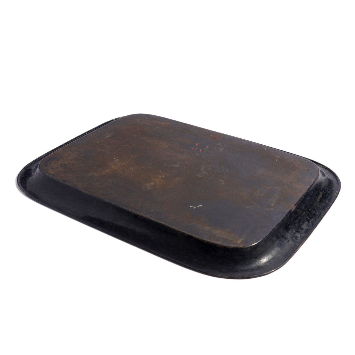 English Chinoiserie rolled rim tole tray, c. 1830