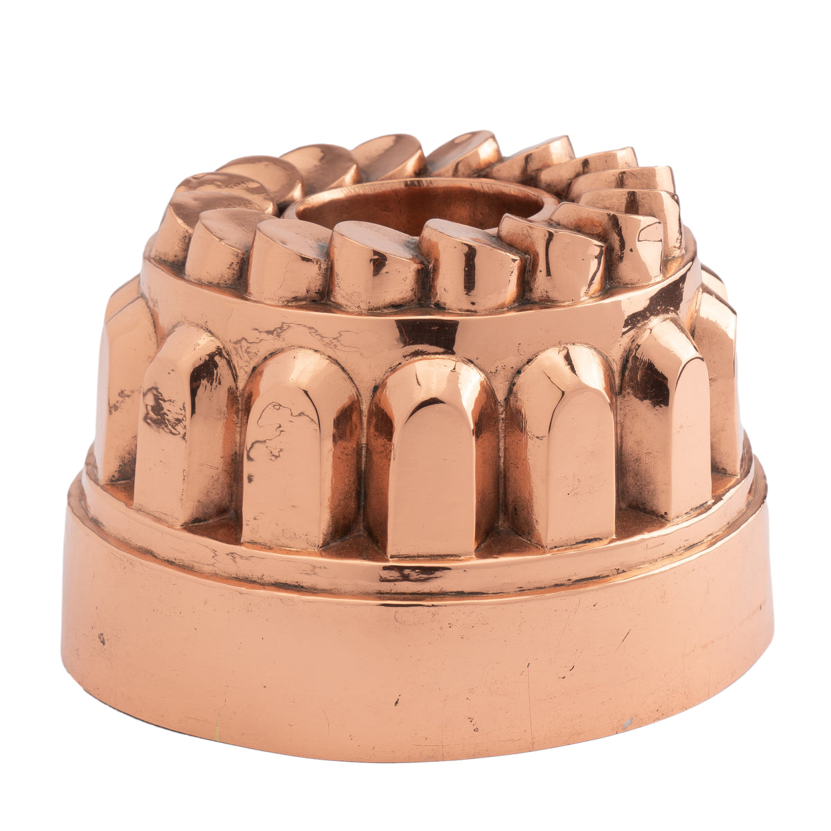 English copper “coin” bundt mold with tin lining, 1800's