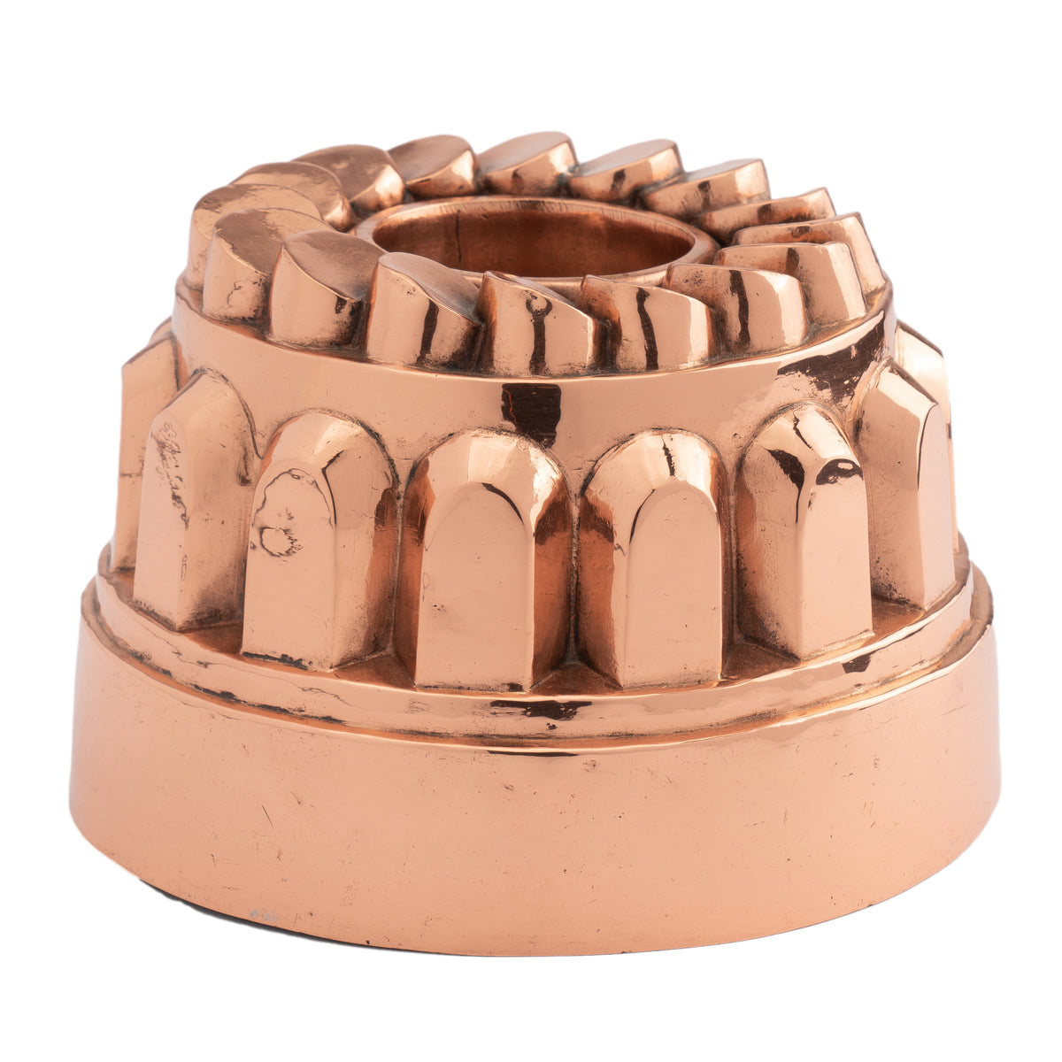 English copper “coin” bundt mold with tin lining, 1800's