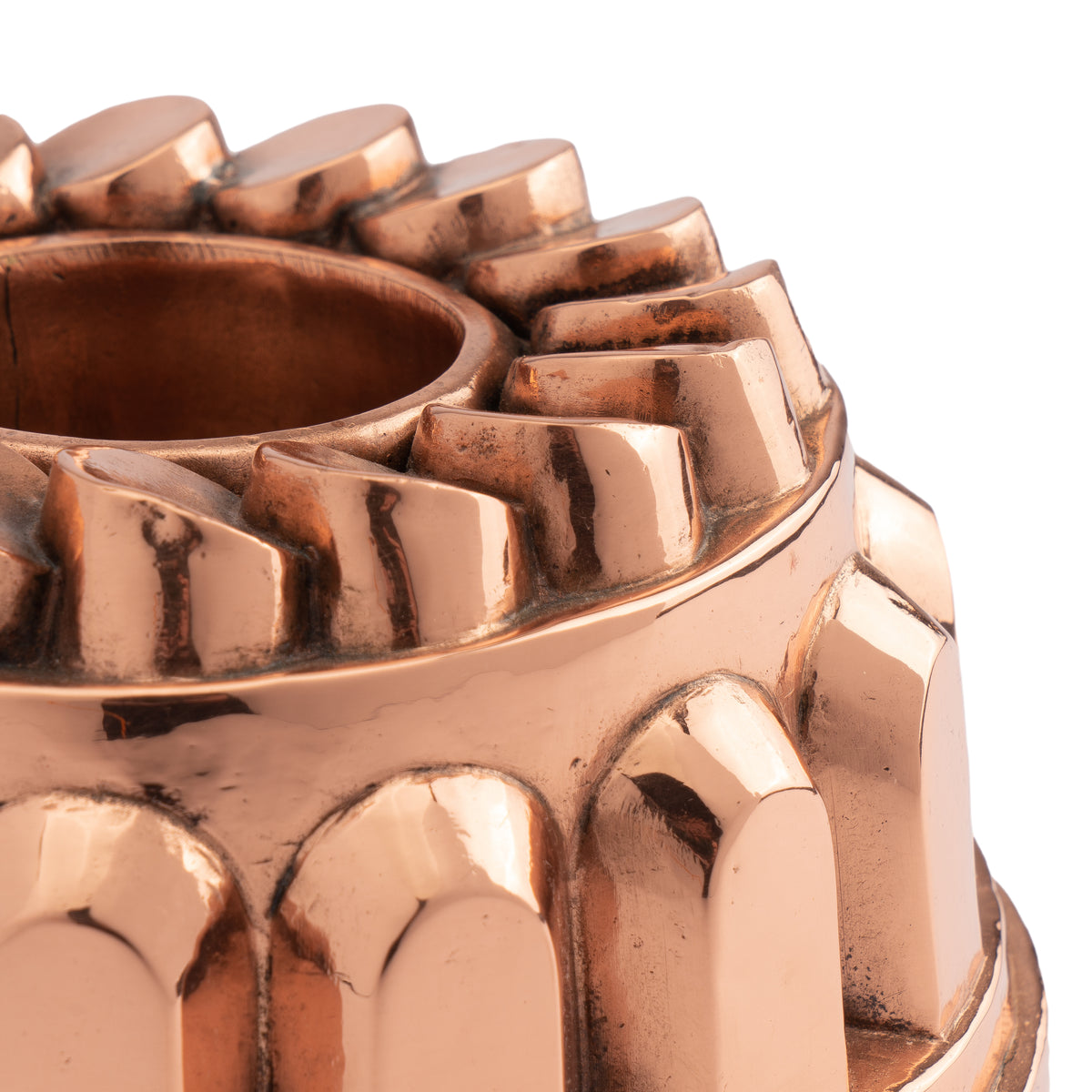 English copper “coin” bundt mold with tin lining, 1800's
