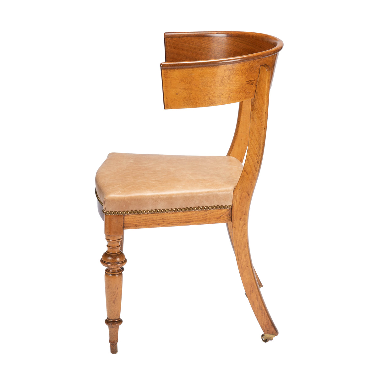 Austrian Biedermeier beechwood and mahogany klismos side chair, circa 1830