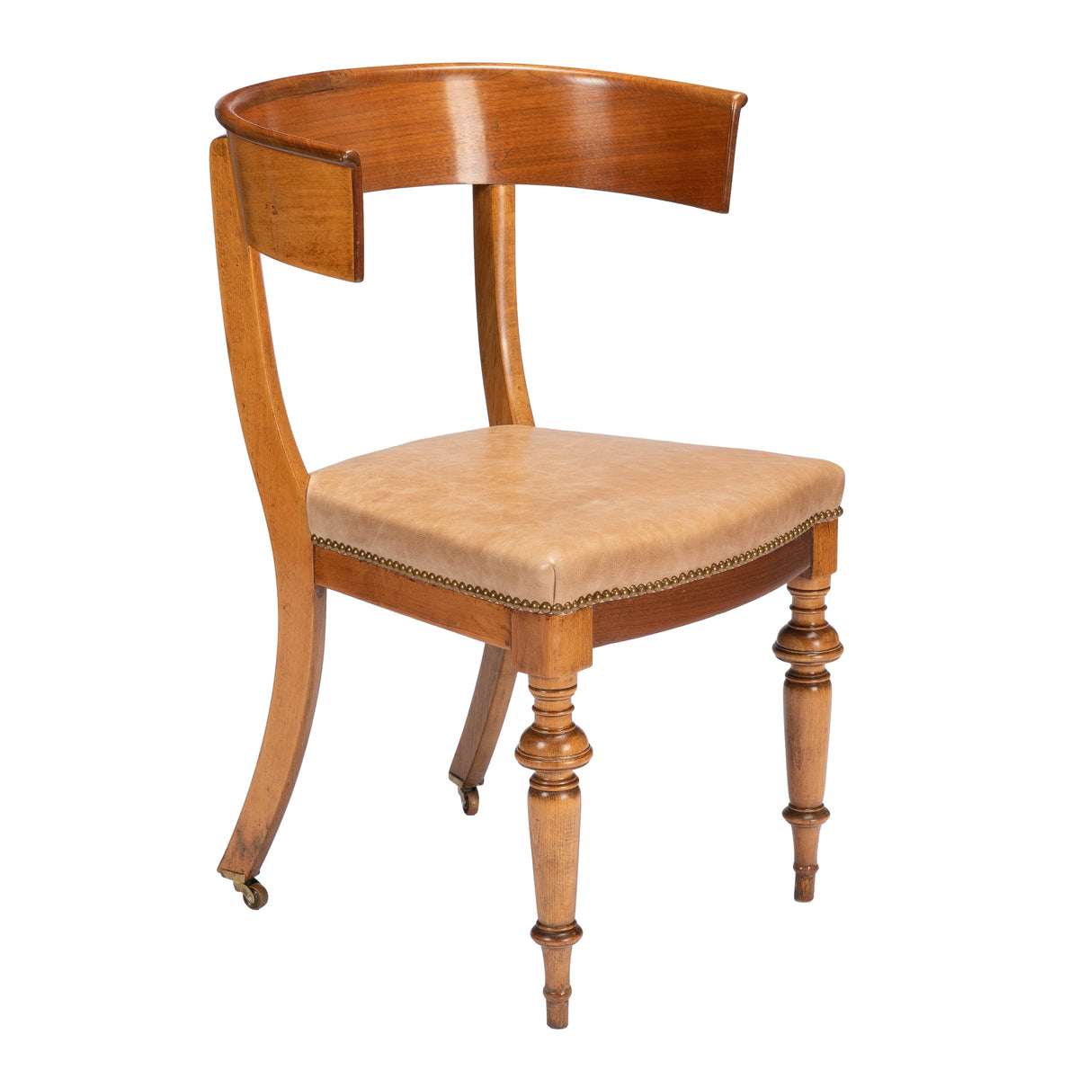 Austrian Biedermeier beechwood and mahogany klismos side chair, circa 1830