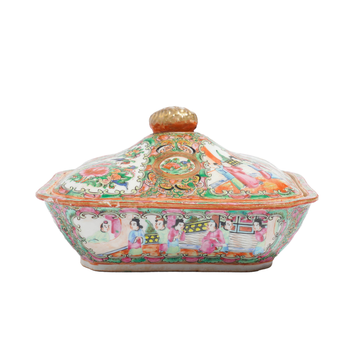 Chinese Famille Rose medallion covered serving dish, 1875-1900