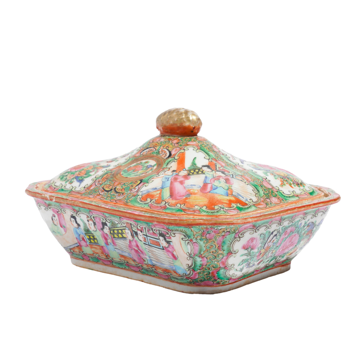Chinese Famille Rose medallion covered serving dish, 1875-1900